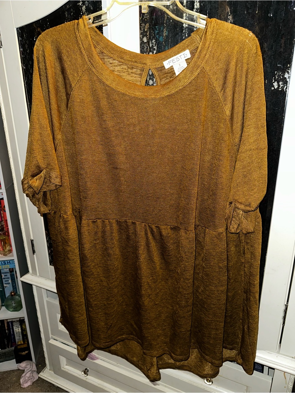 Torrid Festi brown baby doll blouse with keyhole back detail plus size 2X #festi